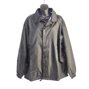 First Class Men's Black 100% Nylon Windbreaker Jacket Size M NWT